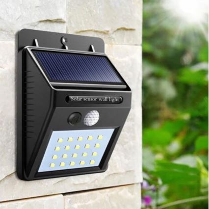 Aplique solar LED de pared con sensor LED/0,55W/3,7V 1200 mAh IP65