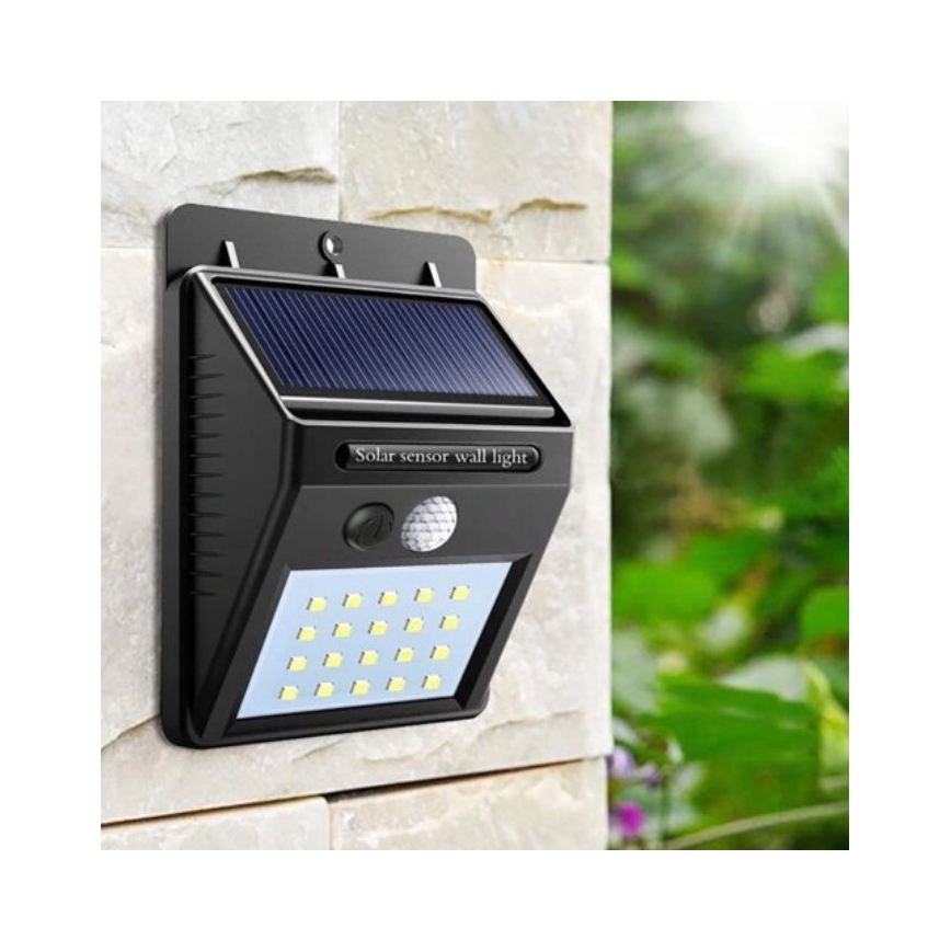Aplique solar LED de pared con sensor LED/0,55W/3,7V 1200 mAh IP65