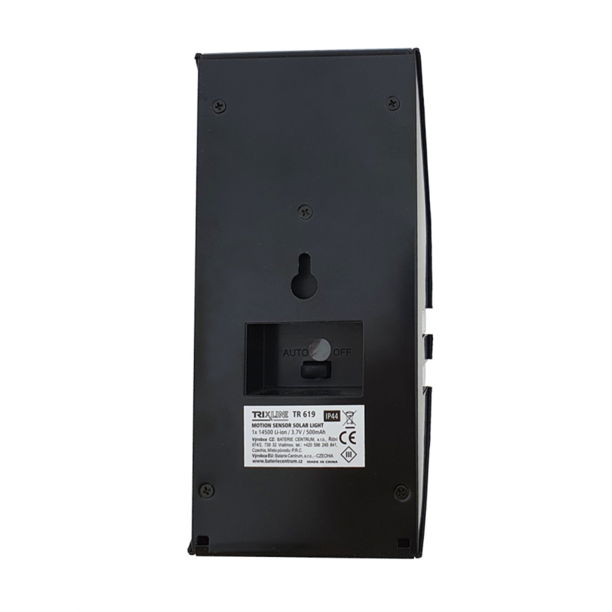 Aplique solar LED de pared con sensor LED/3,7V 500 mAh IP44 negro