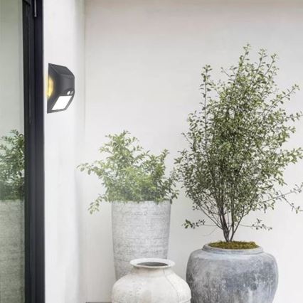 Aplique solar de pared LED con sensor LED/3W/3,7V 3000/4000K 1200 mAh IP54 antracita