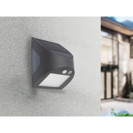 Aplique solar de pared LED con sensor LED/3W/3,7V 3000/4000K 1200 mAh IP54 antracita