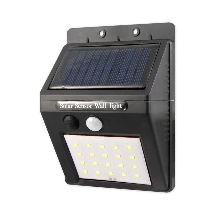 Aplique solar de pared LED con sensor y panel externo LED/0,55W/3,7V 1200 mAh IP44