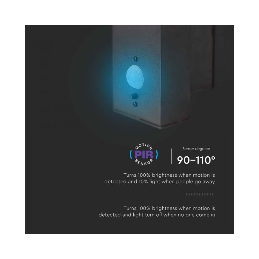 Aplique solar LED de pared para exterior con sensor LED/5,5W/3,7V 3000K IP54 2000 mAh