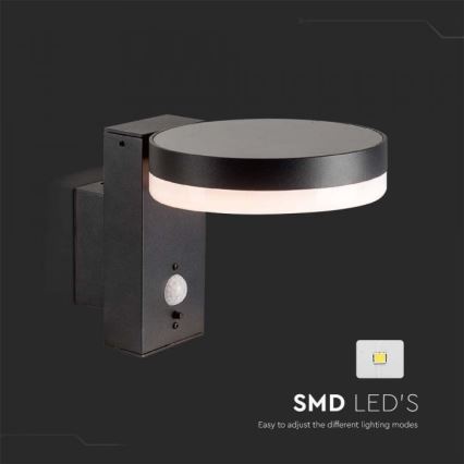 Aplique solar LED de pared para exterior con sensor LED/5,5W/3,7V 3000K IP54 2000 mAh