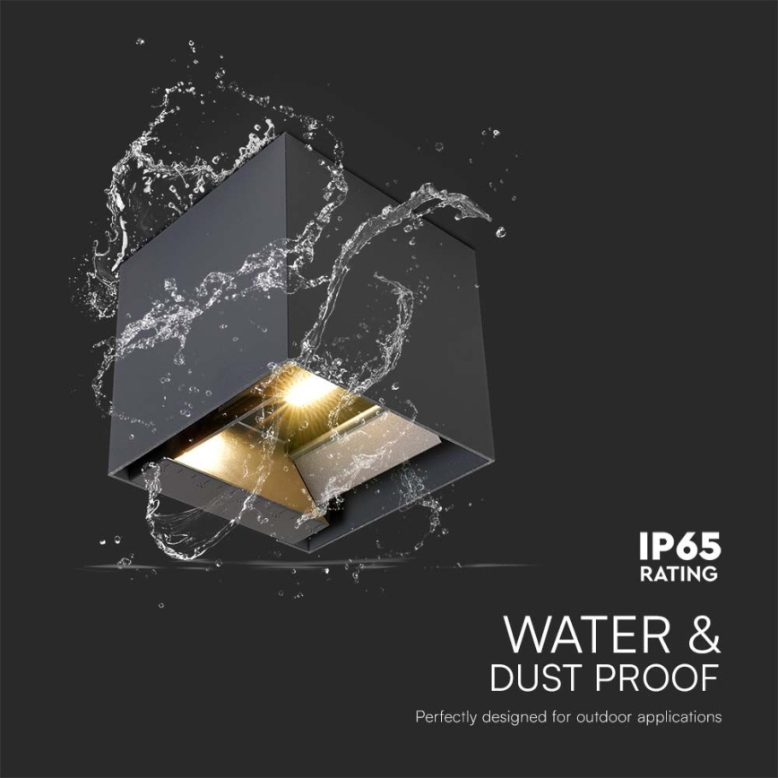 Aplique solar de pared LED con sensor LED/9W/5V 3000/4000/5000K IP65 2600 mAh antracita