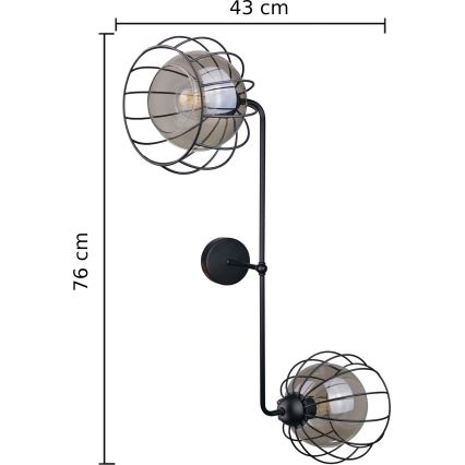 Aplique SOLO BLACK 2xE27/60W/230V