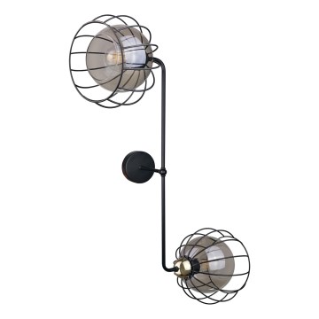 Aplique SOLO BLACK 2xE27/60W/230V negro/dorado
