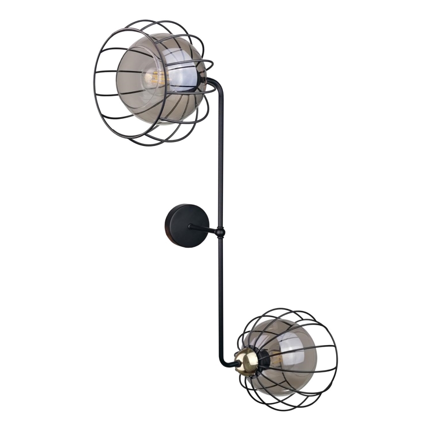 Aplique SOLO BLACK 2xE27/60W/230V negro/dorado