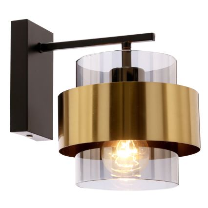 Aplique SPIEGA 1xE27/60W/230V dorado/negro