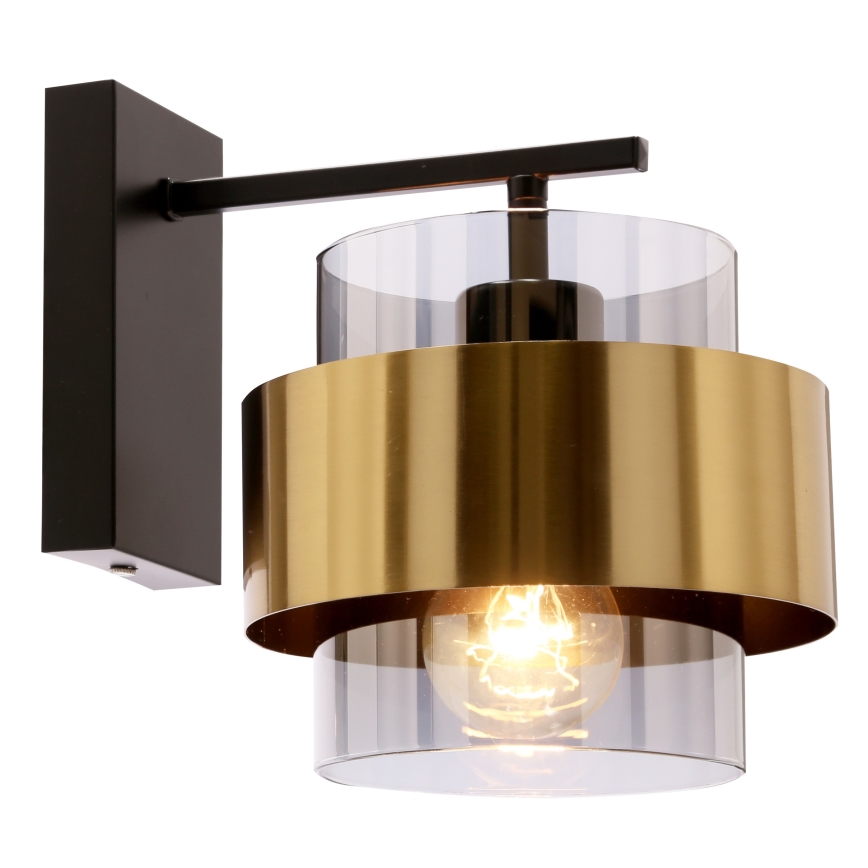 Aplique SPIEGA 1xE27/60W/230V dorado/negro