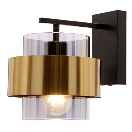Aplique SPIEGA 1xE27/60W/230V dorado/negro