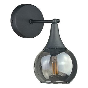 Aplique STAR 1xE27/60W/230V negro/negro ahumado