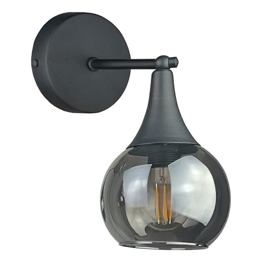 Aplique STAR 1xE27/60W/230V negro/negro ahumado