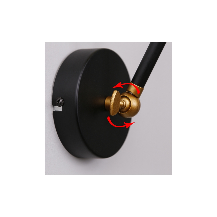 Aplique TRUCK 1xE27/40W/230V dorado/negro