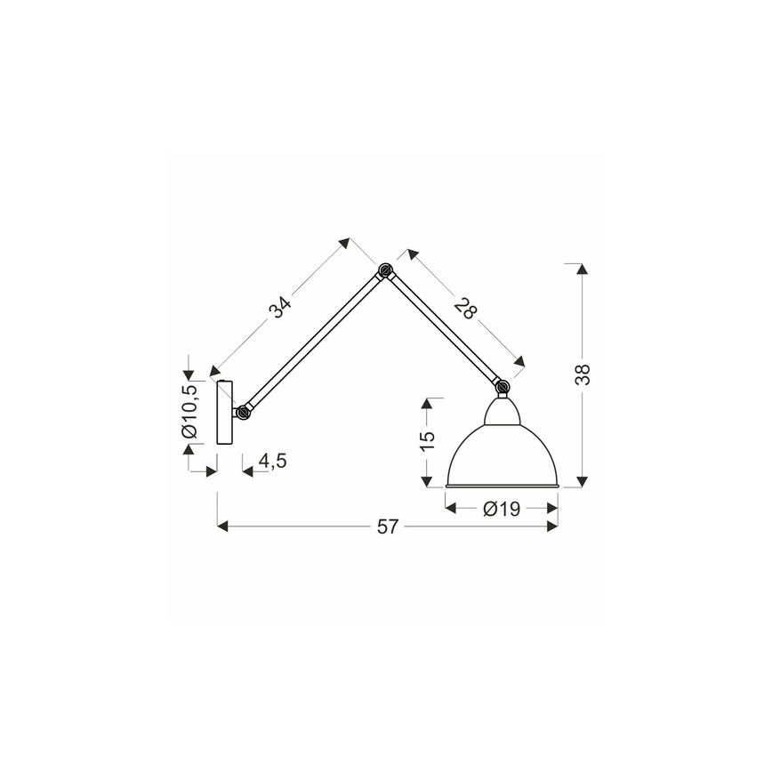 Aplique TRUCK 1xE27/40W/230V dorado/negro