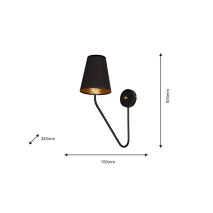 Aplique VICTORIA 1xE27/60W/230V negro