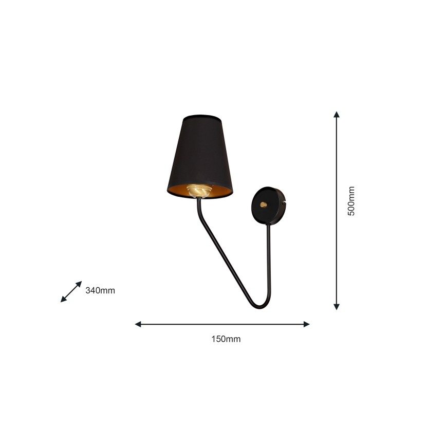 Aplique VICTORIA 1xE27/60W/230V negro