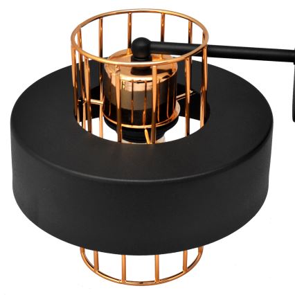 Aplique VOLTA 1xE27/15W/230V 23 cm negro/dorado