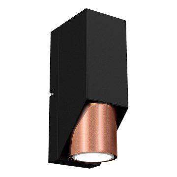 Aplique WALL 1xGU10/8W/230V negro/cobre