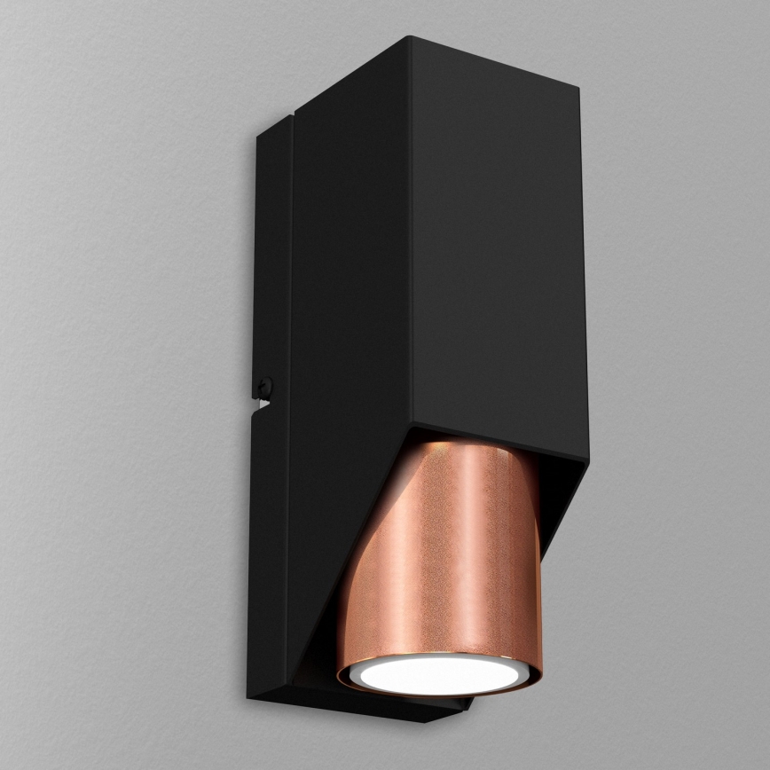 Aplique WALL 1xGU10/8W/230V negro/cobre