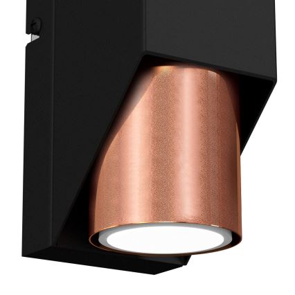 Aplique WALL 1xGU10/8W/230V negro/cobre