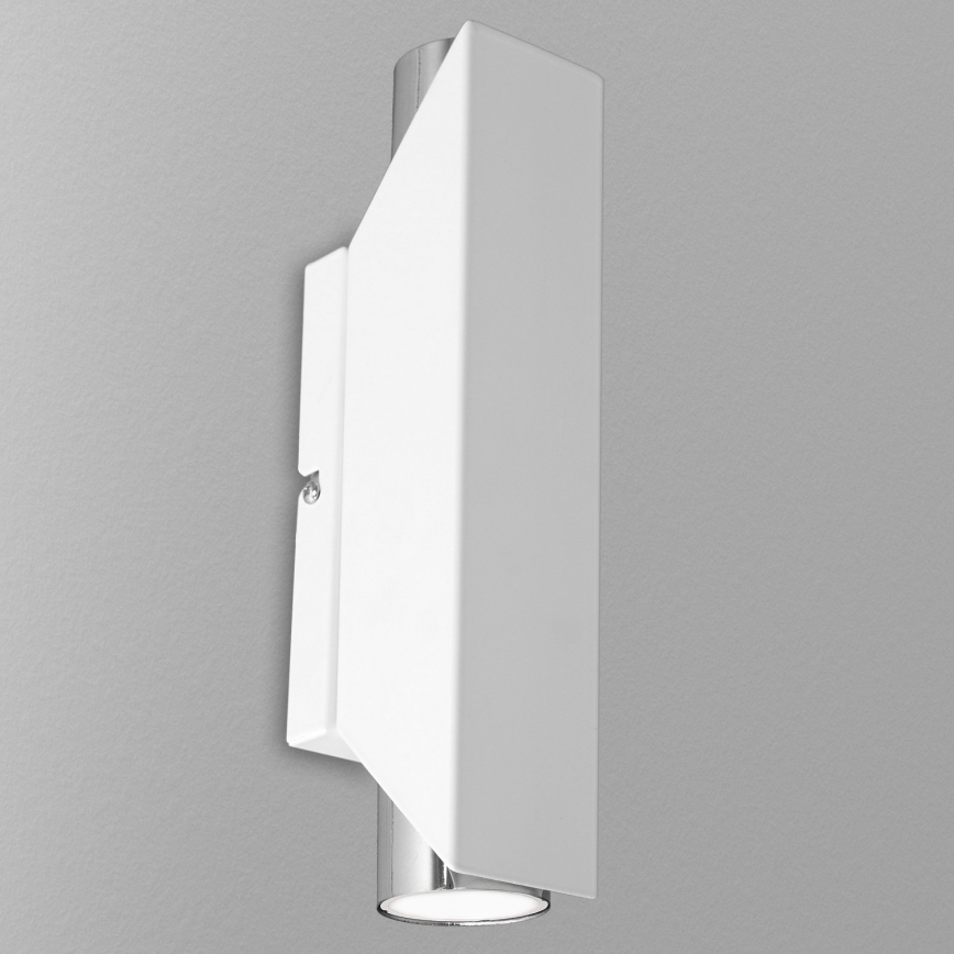 Aplique WALL 2xGU10/8W/230V blanco/cromo brillante