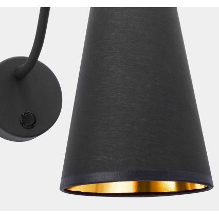 Aplique WIRE 1xE27/15W/230V negro/dorado