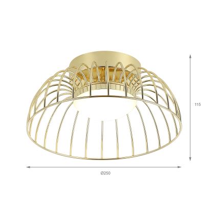 Apliques de techo LED BETSY LED/12W/230V, diámetro 25 cm, dorado