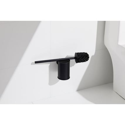 Aqualine - Cepillo de inodoro montado en la pared SAMBA negro