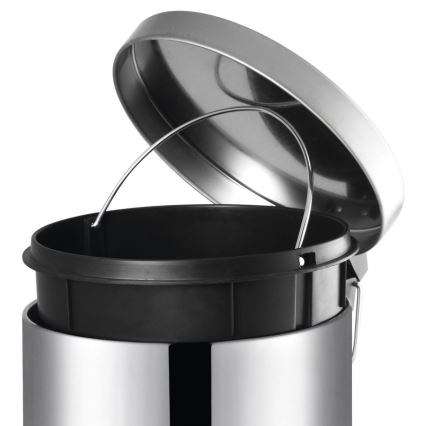 Aqualine - Cubo de basura SIMPLE LINE 12 l pulido acero inoxidable