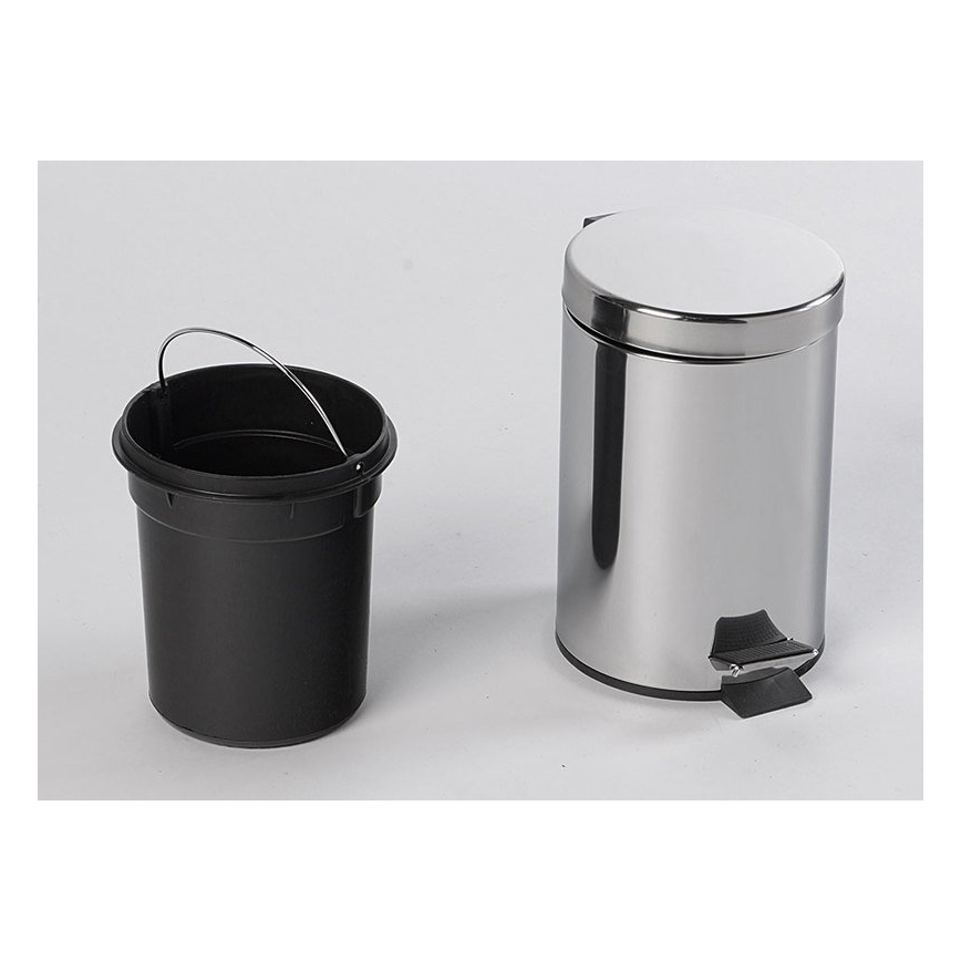 Aqualine - Cubo de basura SIMPLE LINE 3 l pulido acero inoxidable