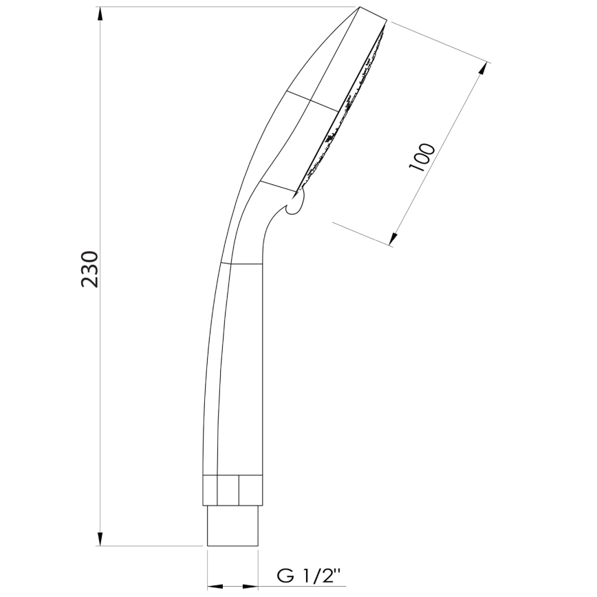 Aqualine - Ducha de mano Ø 10 cm negra mate