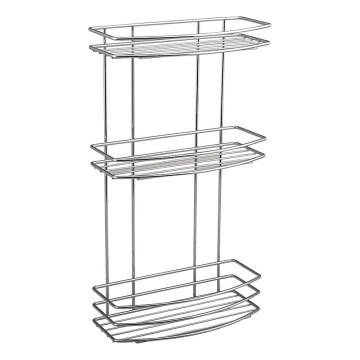 Aqualine - Estante de pared para ducha de tres niveles CROMO LINE cromo brillante