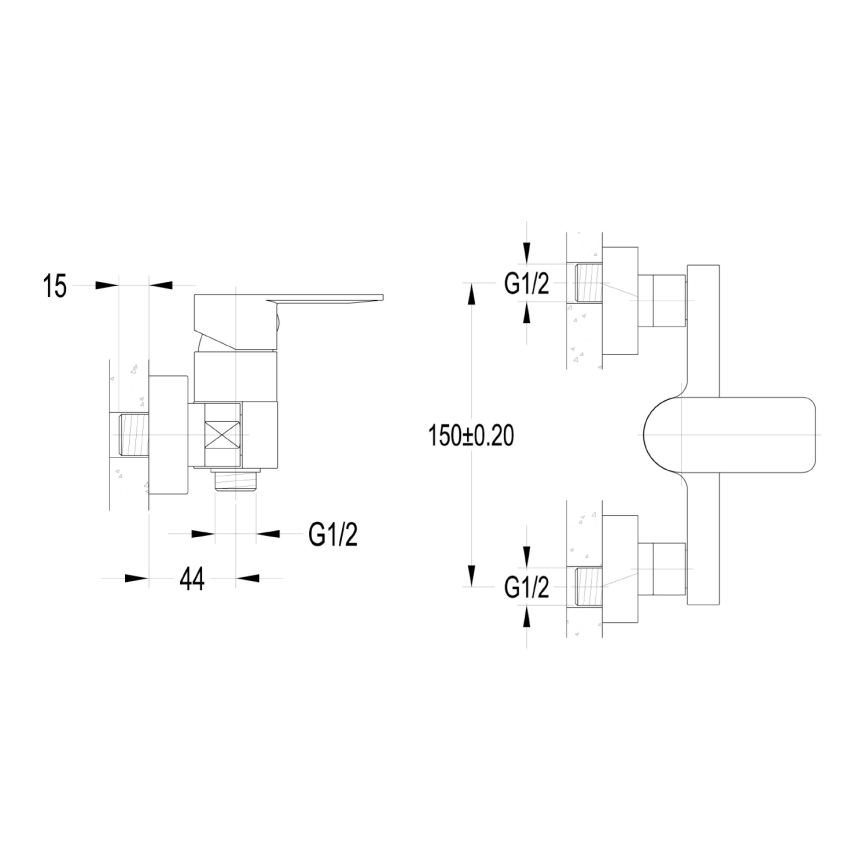 Aqualine - Grifo de ducha DAPHNE cromo brillante