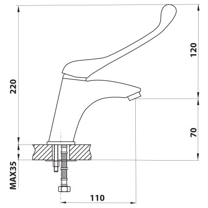 Aqualine - Grifo de lavabo KASIOPEA 22 cm cromo brillante