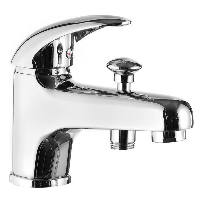 Aqualine - Grifo de lavabo KASIOPEA con desviador, 17 cm, acabado en cromo brillante
