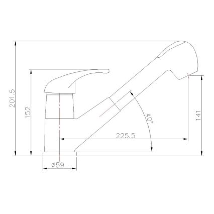 Aqualine - Grifo para fregadero KASIOPEA 20 cm cromo brillante