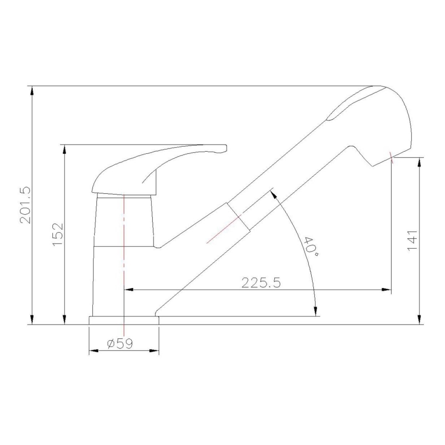 Aqualine - Grifo para fregadero KASIOPEA 20 cm cromo brillante
