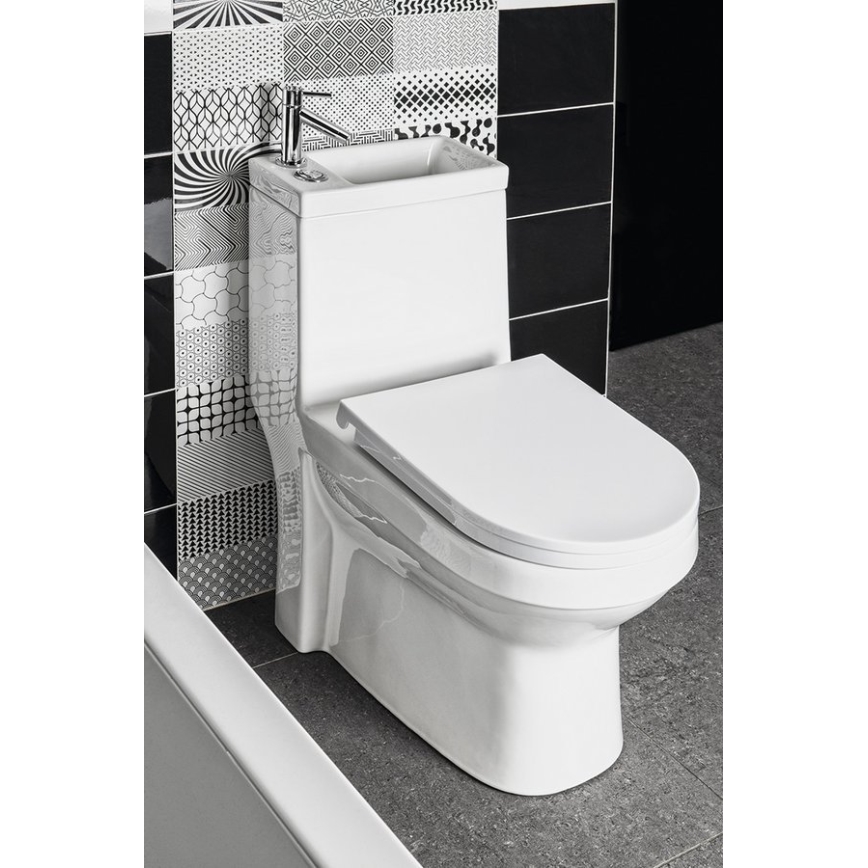 Aqualine - Inodoro combinado con lavabo HYGIE cerámica/blanco