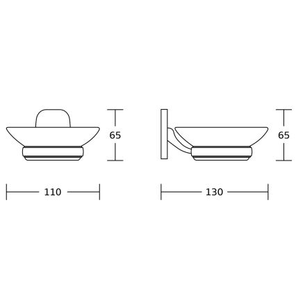 Aqualine - Jabonera de pared RUMBA blanco leche tarros/cromo brillante