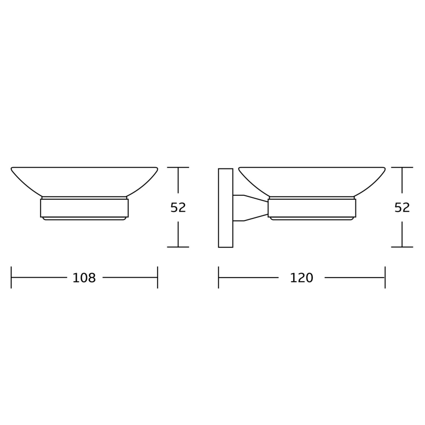Aqualine - Jabonera de pared SAMBA blanco leche tarros/cromo brillante
