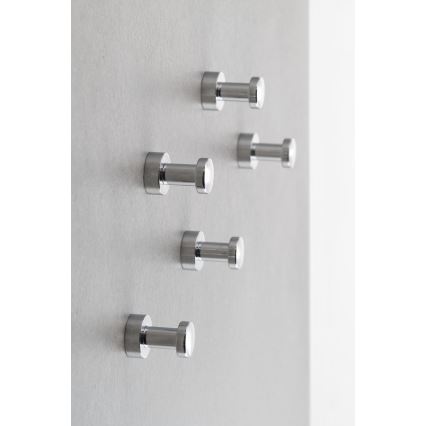 Aqualine - SET de 5x Gancho de pared SAMBA cromo brillante