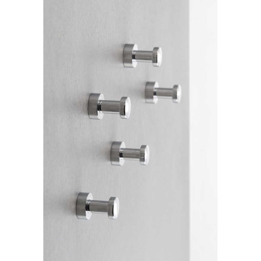 Aqualine - SET de 5x Gancho de pared SAMBA cromo brillante