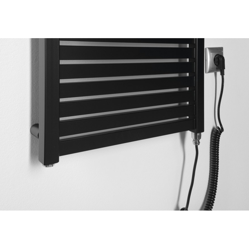 Aqualine - Radiador eléctrico de baño TONDI-E 300W/230V 97 cm negro mate recto