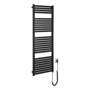 Aqualine - Radiador eléctrico de baño TONDI-E 500W 133x45 cm negro mate