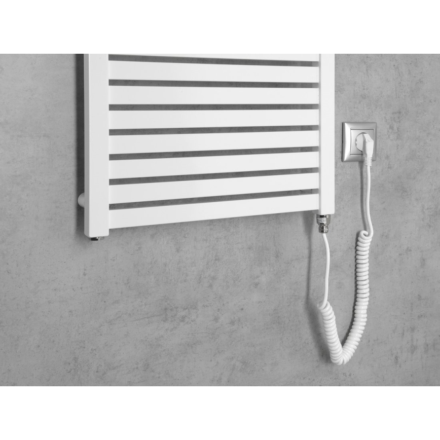Aqualine - Radiador eléctrico de baño TONDI-E 500W/230V 133 cm blanco recto