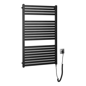 Aqualine - Radiador eléctrico para baño TONDI-E 400W 97x60 cm negro mate