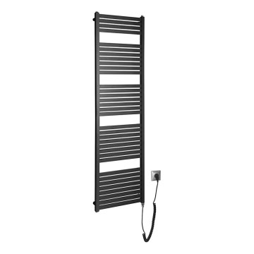 Aqualine - Radiador eléctrico para baño TONDI-E 600 W 169 x 45 cm negro mate