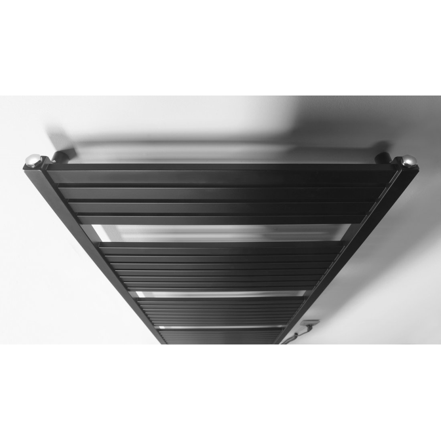 Aqualine - Radiador eléctrico para baño TONDI-E 600 W 169 x 45 cm negro mate