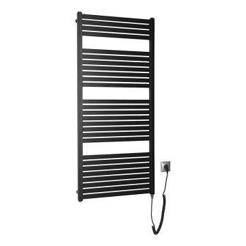 Aqualine - Radiador eléctrico para baño TONDI-E 600W 133x60 cm negro mate